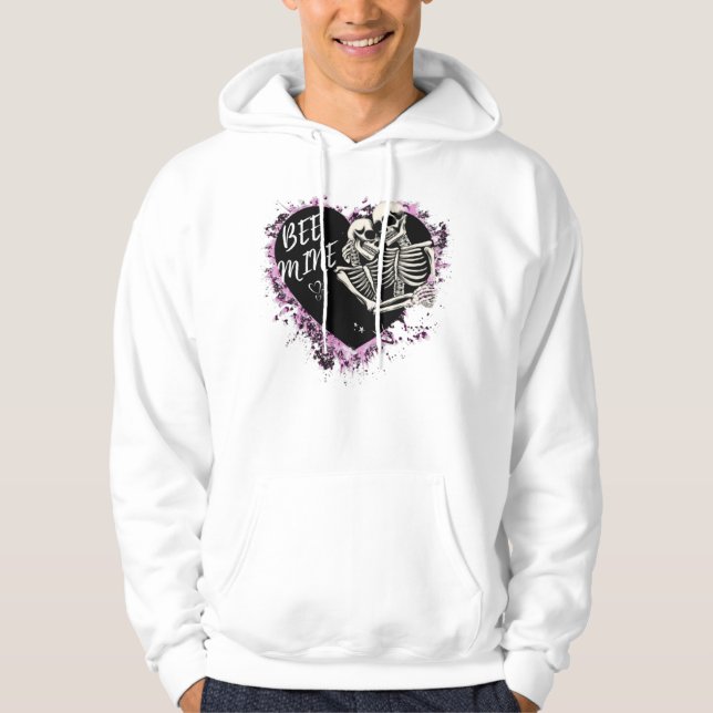 Unisex hoodie with a charming couple design (Framsida)