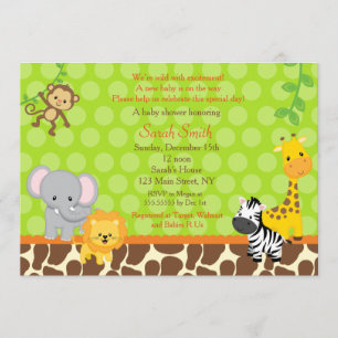 Unisex- inbjudningar för Safaridjungelbaby shower