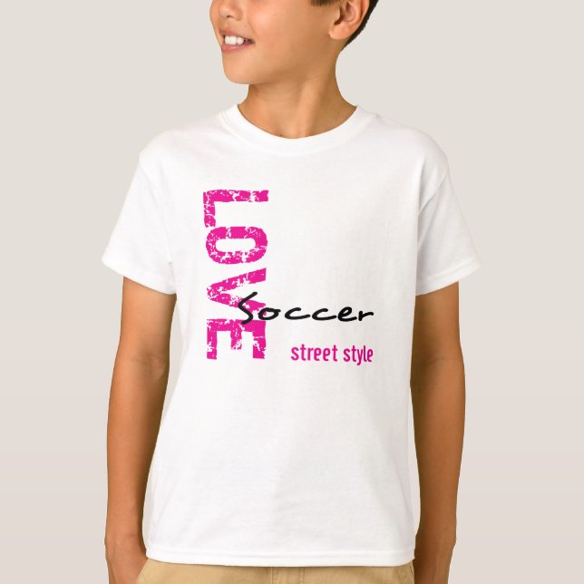 Unisex kärlek fotboll Street Style Kids Tee (Framsida)
