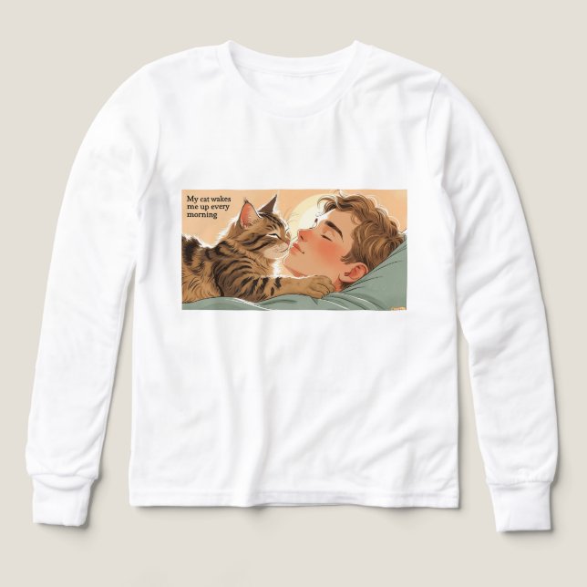 Unisex Långärmad Tee-Funny Cat Lover Shirt T (Design framsida)