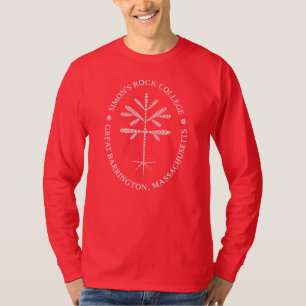 Unisex Långfärgad T-shirt-röd med vit sippling, sl T Shirt