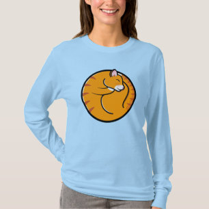 Unisex Lazy Cat Days Long-Sleeve Light Blue T-Shir T Shirt