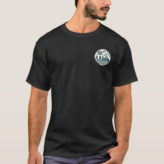 Unisex Ligcape Mountain River Träd Circle Logotyp T Shirt