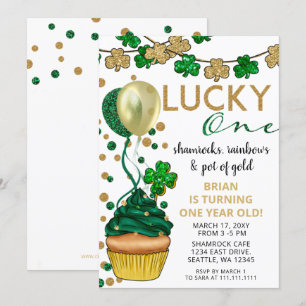Unisex Lucky One St Patrick First Födelsedagsfest Inbjudningar