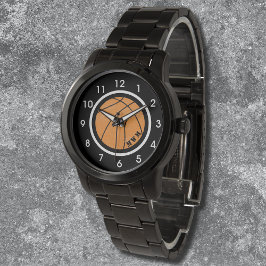Unisex Monogram Basketball Watch Black Bracelet Armbandsur
