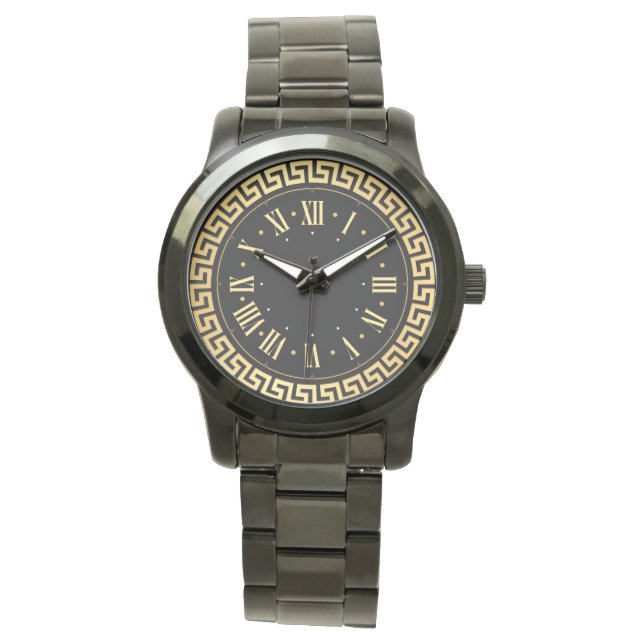 Unisex  Monogram Lyx Svarta Armband Armbandsur (Framsida)