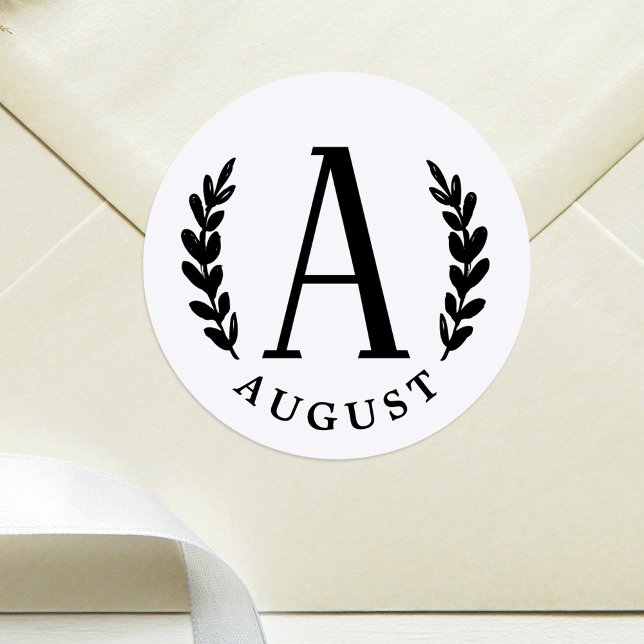 Unisex Monogram Runt Klistermärke (Skapare uppladdad)