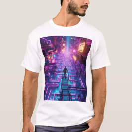 Unisex Neon Lila Urban Maze - Dystopian City T Shirt