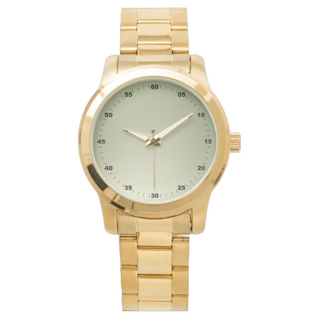 Unisex Oversize Nummer Guld Armbandsur (Framsida)