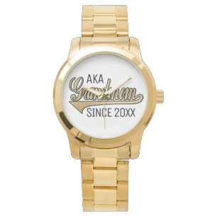 Unisex Oversized Guld Bracelet Watch Grandmamma Armbandsur