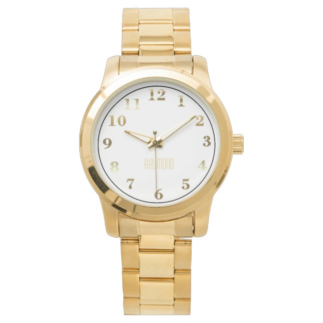 Unisex Oversized Guld Bracelet Watch/Guld Armbandsur (Framsida)