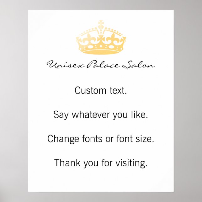 Unisex Palace Salon Jubileumskrona Poster (Framsidan)
