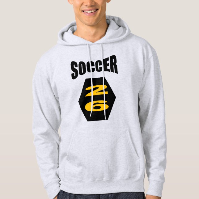 Unisex pullover hoodie. ash SOCCER 26 Hoodie (Framsida)