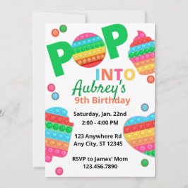 Unisex Rainbow Pop IT Fidget Leksak Födelsedagsfes Inbjudningar