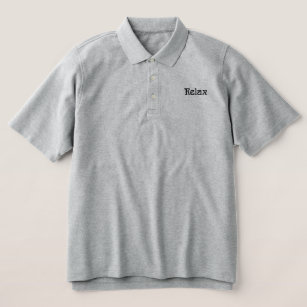 Unisex Shirt, enkel Grått Collar-Vuxen i Ord Desig
