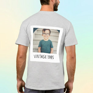 Unisex skräddarsydd vintagefoto- och årsskjorta t shirt
