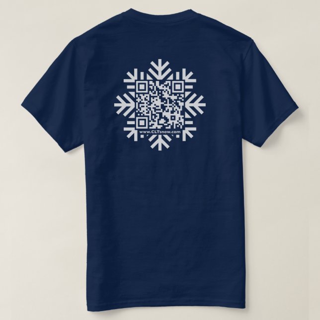 Unisex Snöflinga QR-kod T-Shirt (Design baksida)