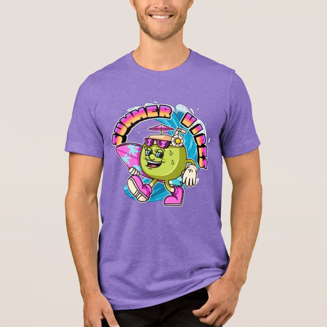Unisex sommar Vibes Kokosnöt Grafisk T-Shirt (Framsida)