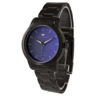 Unisex Stainless Steel Black Watch Armbandsur