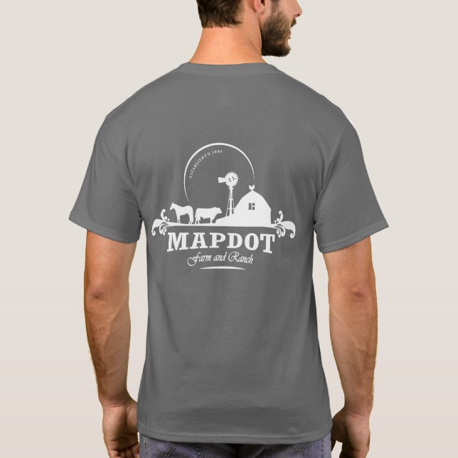 Unisex T-Shirt (Logotyp bakåt) Mapdot Farm & Ranch (Baksida)