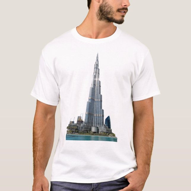 Unisex T-shirt med Burj Khalifa-logotyp (Framsida)