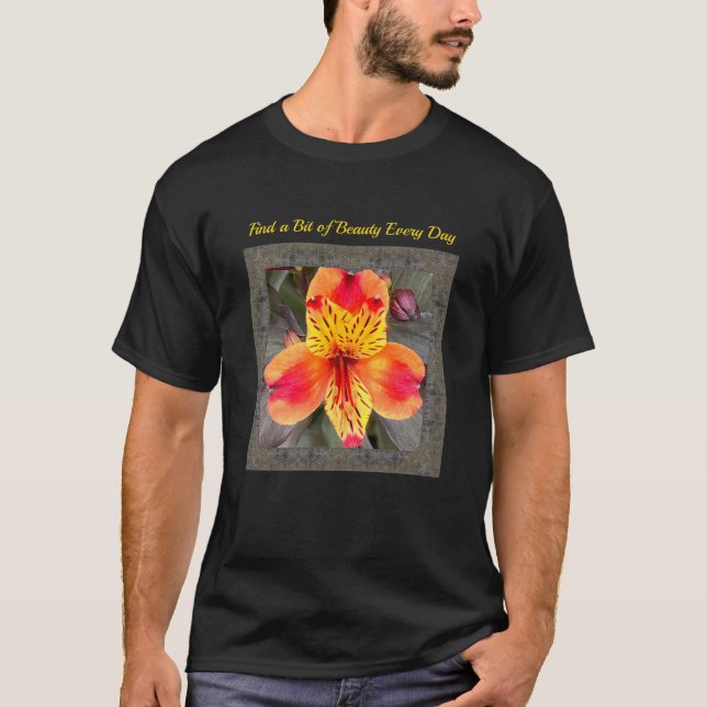 Unisex T-shirt med Orange Alstroemeria (Framsida)