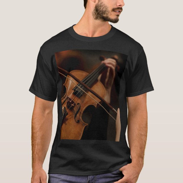 Unisex T-Shirt med Violin Design (Framsida)