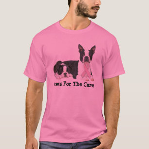 Unisex- T-tröja för Boston Terrierbröstcancer T-shirt