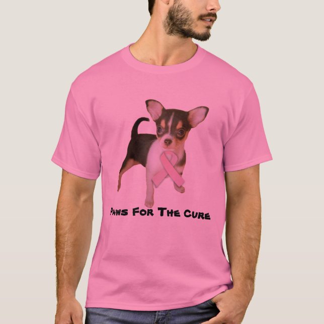 Unisex- T-tröja för Chihuahuabröstcancer Tee (Framsida)