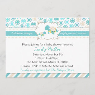 Unisex Teal-babyvisning - inbjudan till Unisex Tea