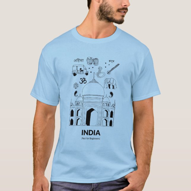 Unisex Travel T Shirt - Indien - inte för nybörjar (Framsida)