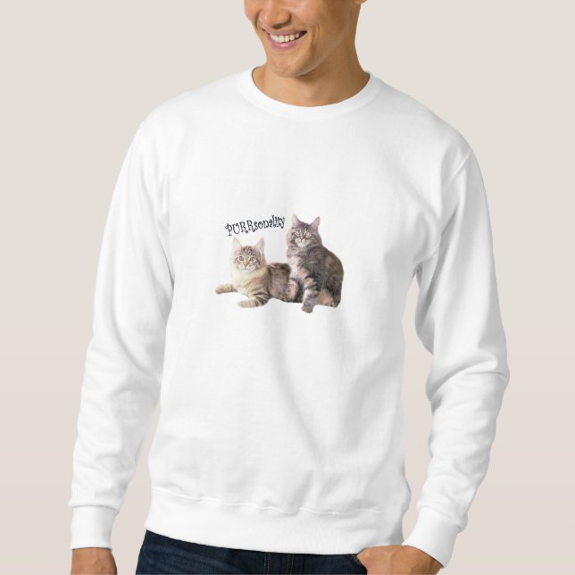 Unisex- tröja PURRsonality för katter Sweatshirt (Framsida)