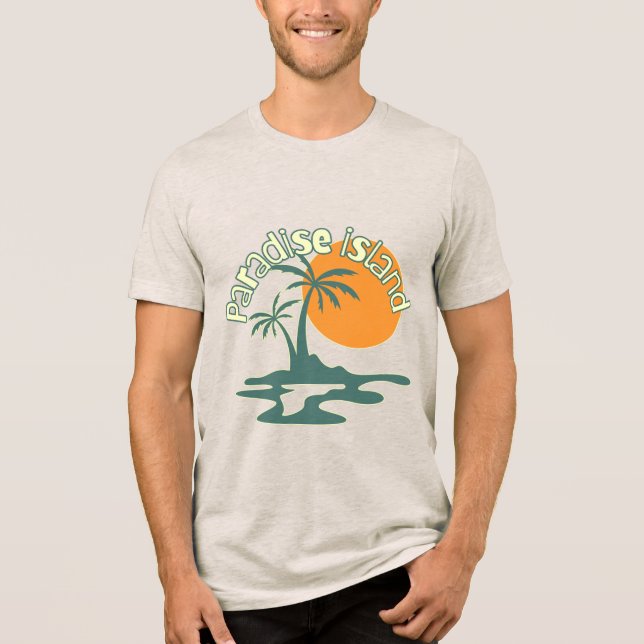 Unisex Tropicalisk Paradis T-Shirt (Framsida)