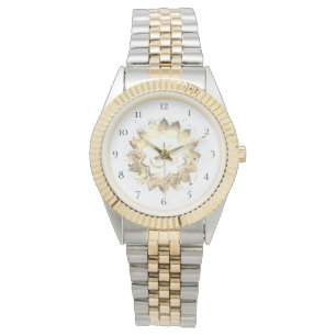 *~* Unisex Two Tone OM Aum Sepia Lotus Mandela Armbandsur