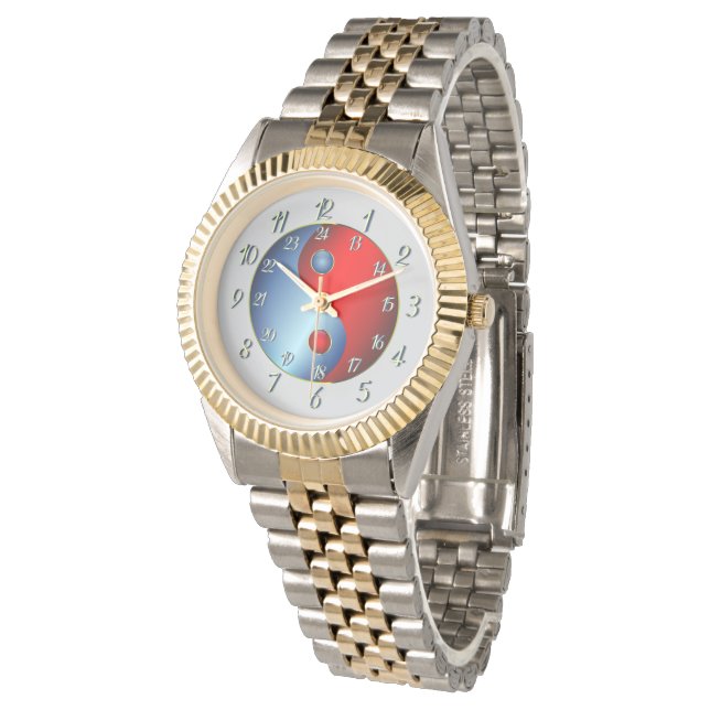 Unisex Two Tone Yen Yang Watch Armbandsur (Vinklad)