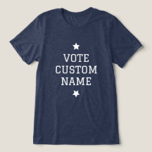 Unisex Val Vote T-Shirt Custom Name Navy Blue