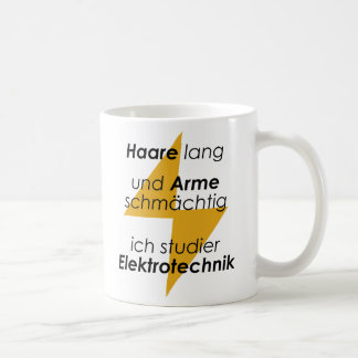 Unispruch "Haare lang, Arme schmächtig" Studenten Kaffemugg
