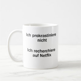 Unispruch "Ich prokrastiniere nicht" Studenten Kaffemugg