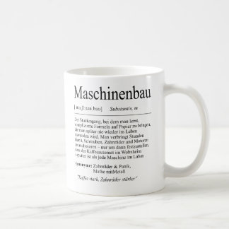 Unispruch "Maschinenbau" Geschenk, Studenten Kaffemugg