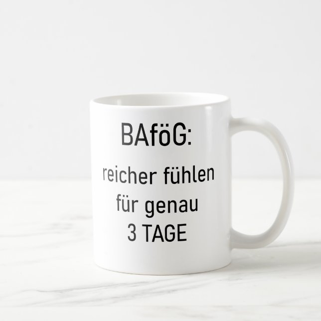 Unispruch "reicher für 3d" Geschenk, Studenten Kaffemugg (Höger)