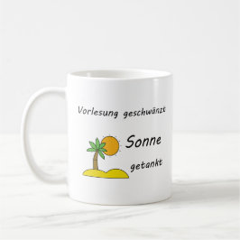 Unispruch "Strandpflicht" Geschenk, Studenten Kaffemugg