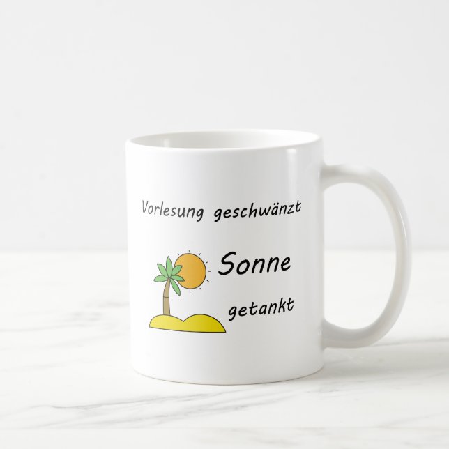 Unispruch "Strandpflicht" Geschenk, Studenten Kaffemugg (Höger)