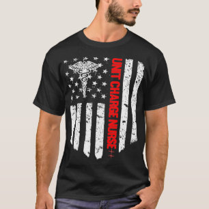 Unit Charge Nurse American Flagga RN Registered Nu T Shirt