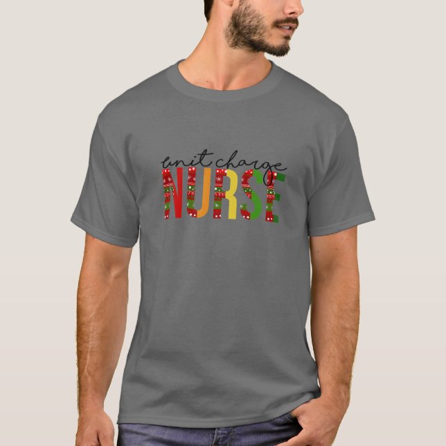 Unit Charge Nurse Christmas Nurse Santa's Favorite T Shirt (Framsida)