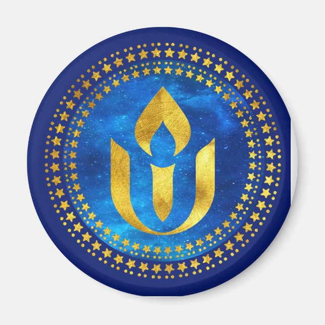 Unitarian Universalism chalis in a night bly Magnet (Framsidan)