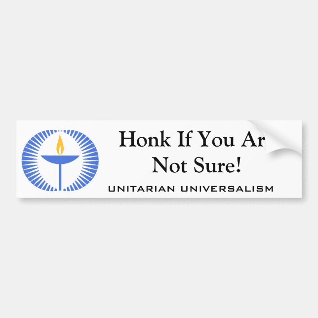 UnitarianUniversalism -- Tuta, om du inte är säker Bildekal (Framsidan)