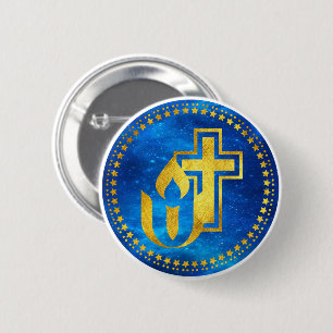 Unitaristisk universalism chalice och Christian ko Knapp