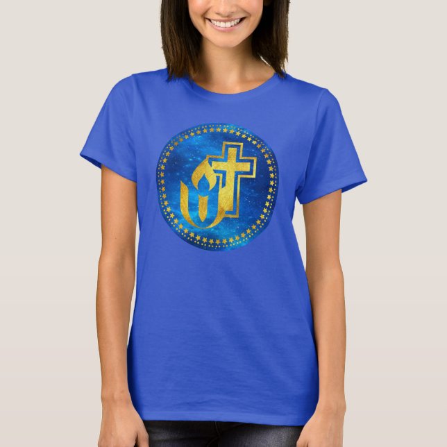Unitaristisk universalism chalice och Christian ko T Shirt (Framsida)