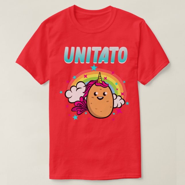 Unitato halv Unicorn halv potato funny Vegetable G T Shirt (Design framsida)