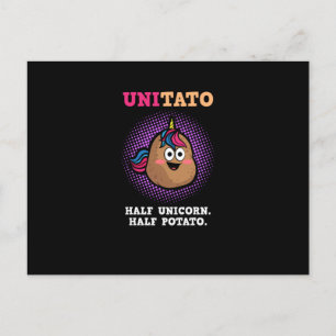Unitato halv Unicorn halv potato funny Vegetable Vykort